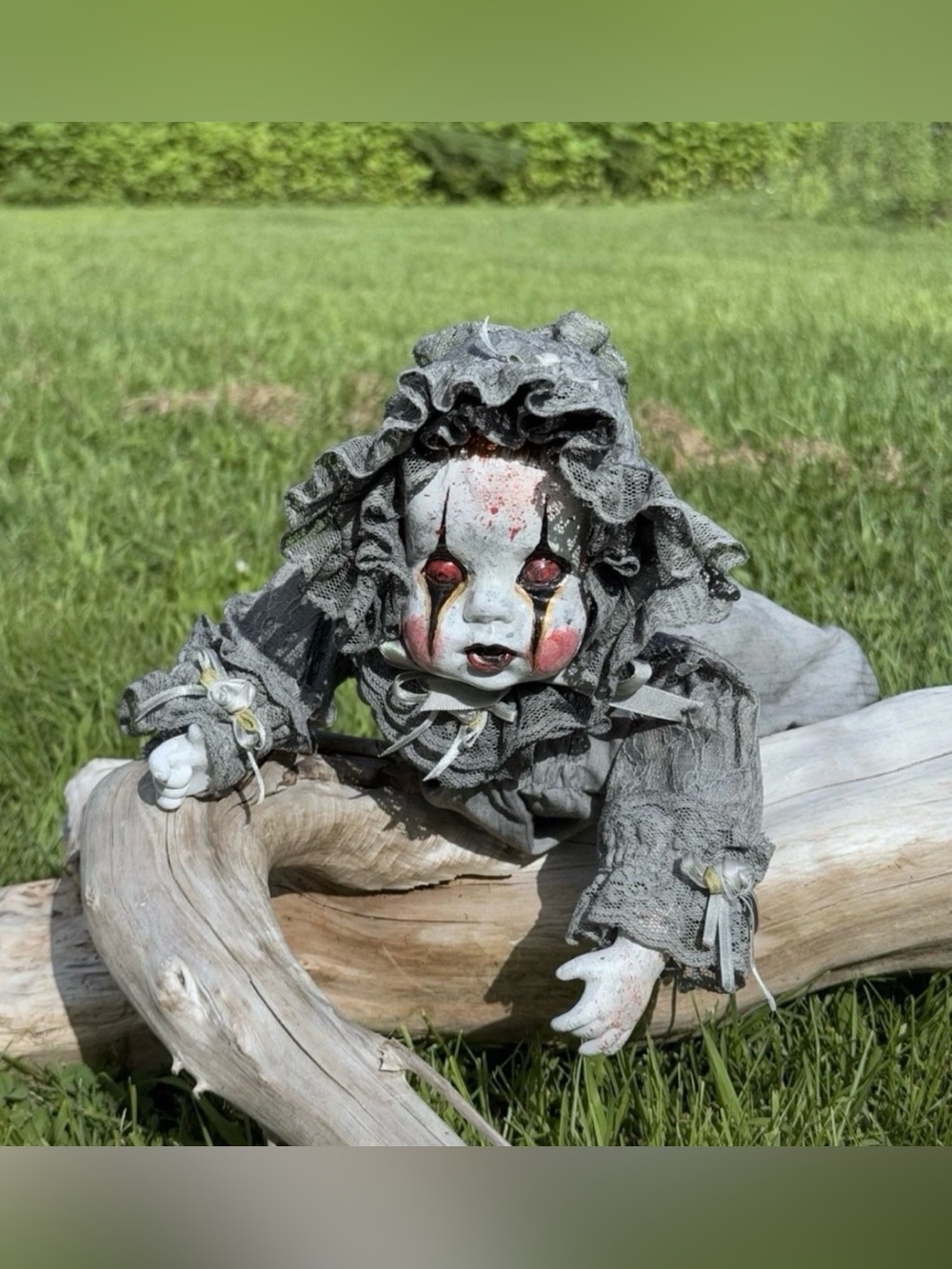 Horror Doll Jinx Scary Halloween OOAK (one of a kind) 17” Hand Painted Decor